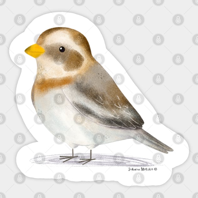 Snow Bunting Bird Sticker by julianamotzko